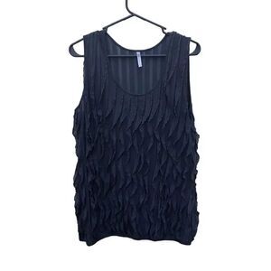 Espresso Size Extra Large (XL) Grey Tank with Ruffles